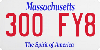 MA license plate 300FY8
