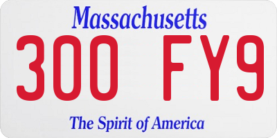 MA license plate 300FY9