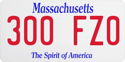 MA license plate 300FZ0