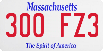 MA license plate 300FZ3