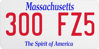 MA license plate 300FZ5