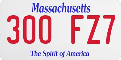 MA license plate 300FZ7