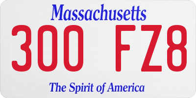 MA license plate 300FZ8