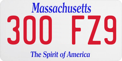 MA license plate 300FZ9