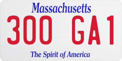 MA license plate 300GA1