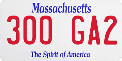MA license plate 300GA2