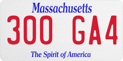 MA license plate 300GA4