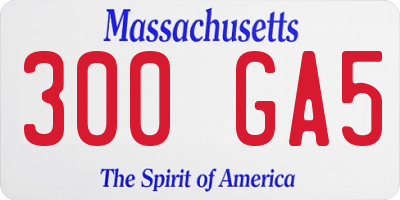 MA license plate 300GA5