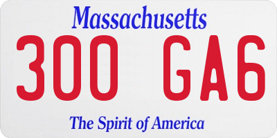 MA license plate 300GA6