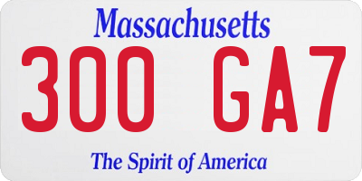 MA license plate 300GA7