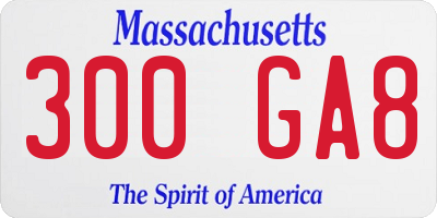 MA license plate 300GA8