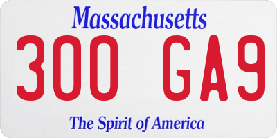 MA license plate 300GA9