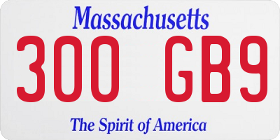 MA license plate 300GB9