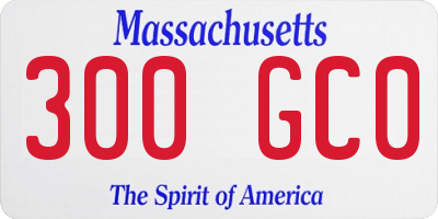 MA license plate 300GC0