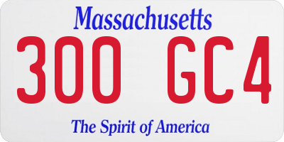 MA license plate 300GC4