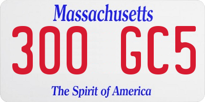 MA license plate 300GC5