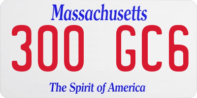 MA license plate 300GC6