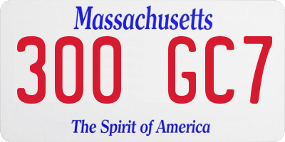 MA license plate 300GC7