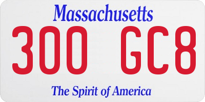 MA license plate 300GC8