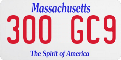 MA license plate 300GC9