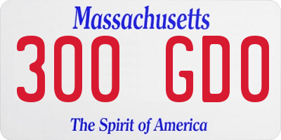 MA license plate 300GD0
