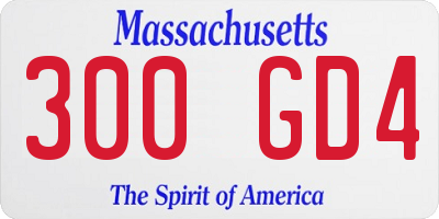 MA license plate 300GD4