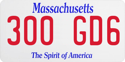 MA license plate 300GD6