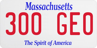 MA license plate 300GE0