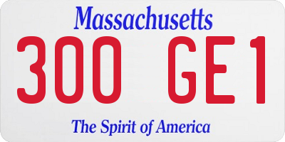 MA license plate 300GE1