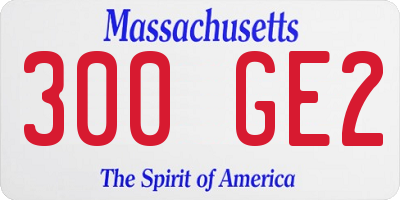 MA license plate 300GE2