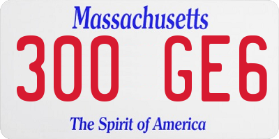 MA license plate 300GE6