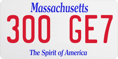 MA license plate 300GE7