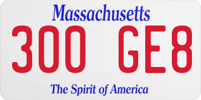 MA license plate 300GE8