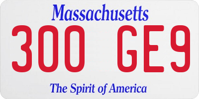 MA license plate 300GE9