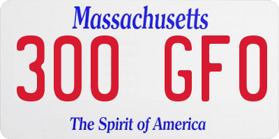 MA license plate 300GF0
