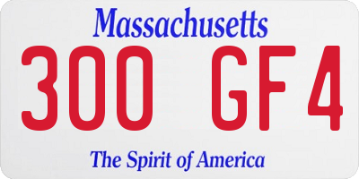 MA license plate 300GF4