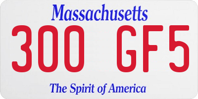MA license plate 300GF5
