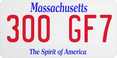 MA license plate 300GF7