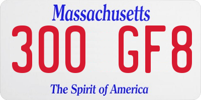 MA license plate 300GF8