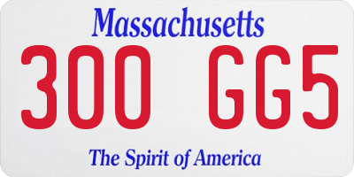 MA license plate 300GG5