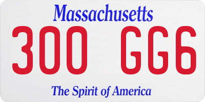 MA license plate 300GG6