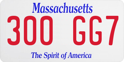 MA license plate 300GG7