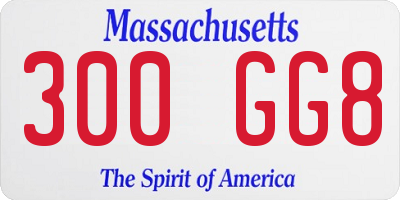 MA license plate 300GG8