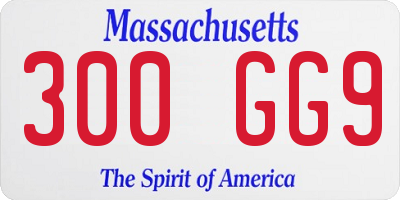MA license plate 300GG9
