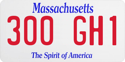 MA license plate 300GH1