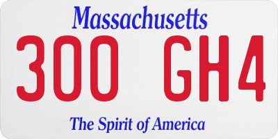 MA license plate 300GH4