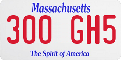 MA license plate 300GH5