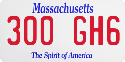 MA license plate 300GH6