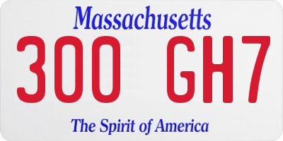 MA license plate 300GH7