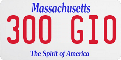 MA license plate 300GI0